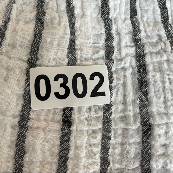 Onia White Striped Cotton Gauze Crinkled Drawstring Tapered Pants 20302 - Picture 10 of 10